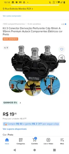 Kit com 3conectores