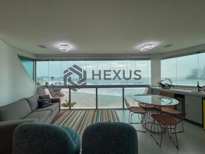 Apartamento reformado frente mar com varanda vista mar e lazer na Praia das Asturias, Guar