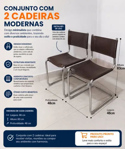 Conjunto com 2 Cadeiras