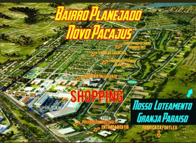 Vendo terreno no novo pacajus na chamada granja paraíso em frente ao shopping do pacajus