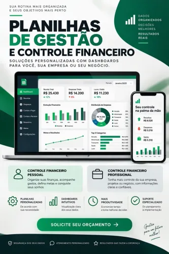 Planilha de gestão Excel de análise powerbi Dashboard