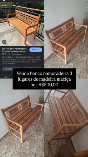 Banco namoradeira madeira de demolição