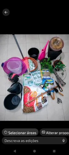 Para Jardim: ferramentas, vasos, adubo, arg.expandida, baldes, bacia.