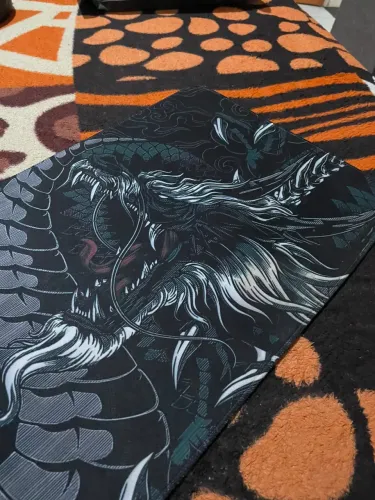 Mousepad gamer dragão preto 90x40