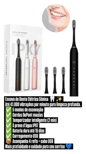 Escova elétrica Sônica 