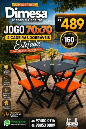 Conjuntos de mesas e cadeiras de madeira a pronta entrega. Pague somente na entrega #mesa
