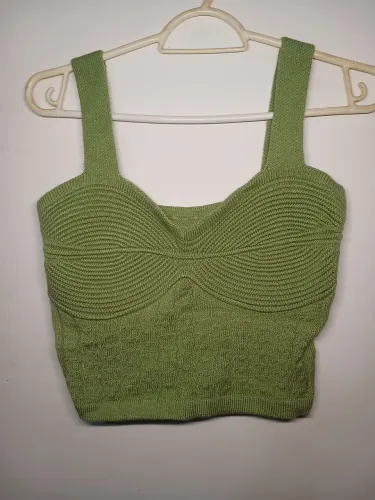 Top Tricô Macio Verde pastel