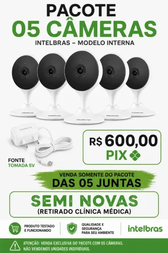 Kit 05 câmeras wi-fi Intelbras (semi novas)