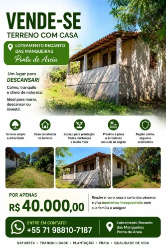 Vendo terreno em ilha de itaparica Loteamento recanto das mangueiras ponta de areia