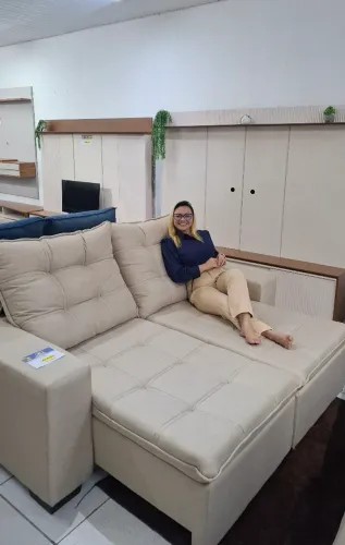 Sofa Retratil e reclinável 2.10M no linho