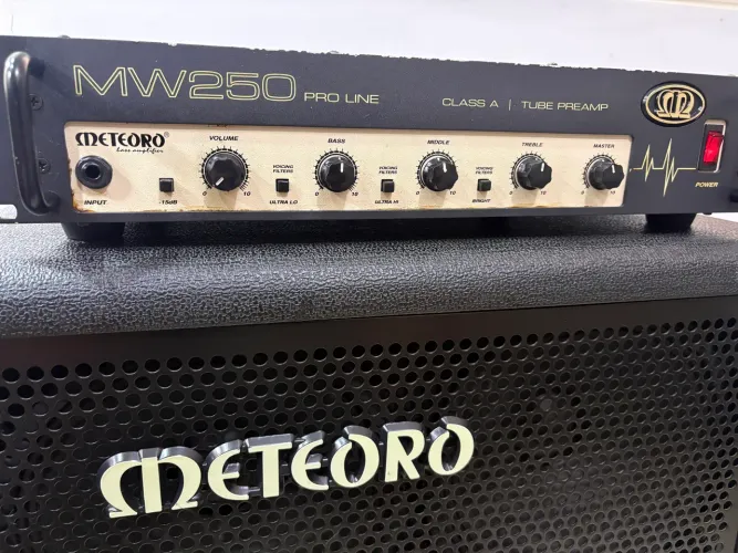 Cabeçote Contra Baixo Meteoro MW250 + Caixa 410BS 