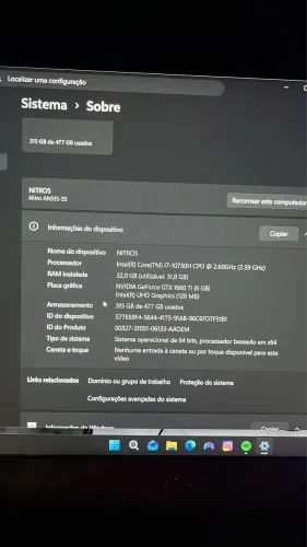 Notebook Acer NITRO5