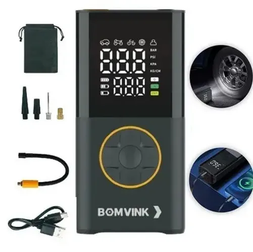 Compressor de ar BOM-8907 portatil digital carro calibrador pneu