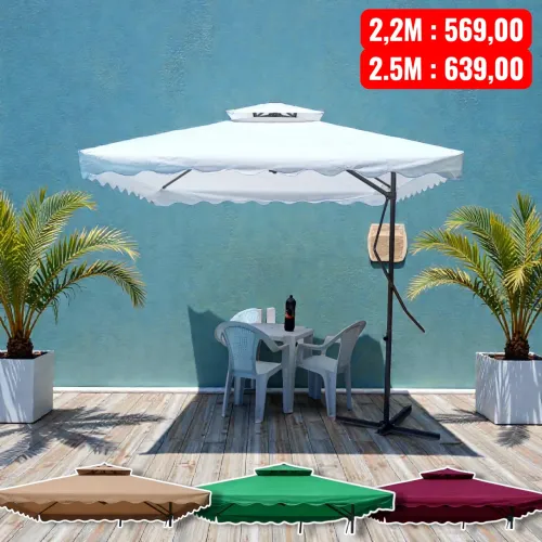 Guarda sol umbrelone 2.5m ou 2.2m vinho ,branco marrom e verde 