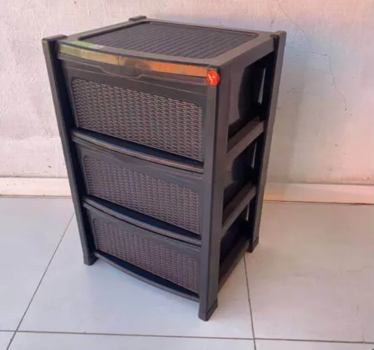 Gaveteiro de plástico grande 3 gavetas 