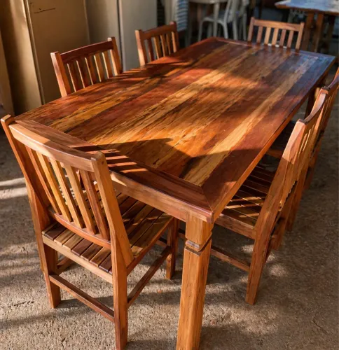Mesa com 6 Cadeiras Peroba Rosa NOVO