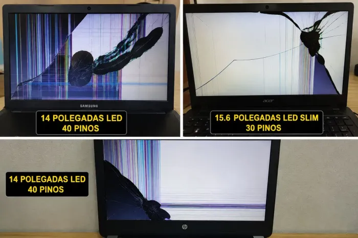 Telas de notebook quebradas. Ler descrição