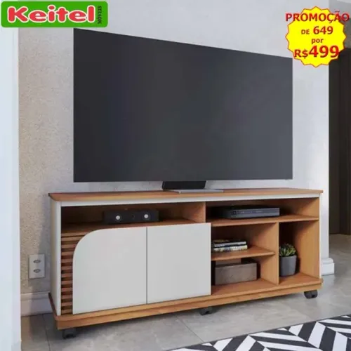 Rack P/ Tv Jurerê Off Matte / Freijó Promoção De R$649,00 Por R$499,00.