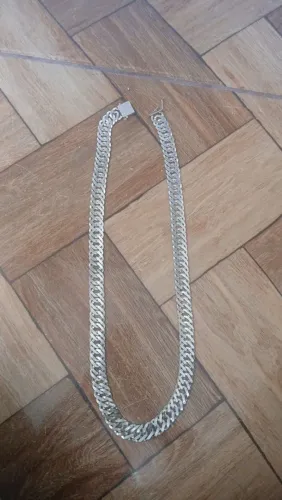 Vendo corrente de prata elo duplo banhada a prata