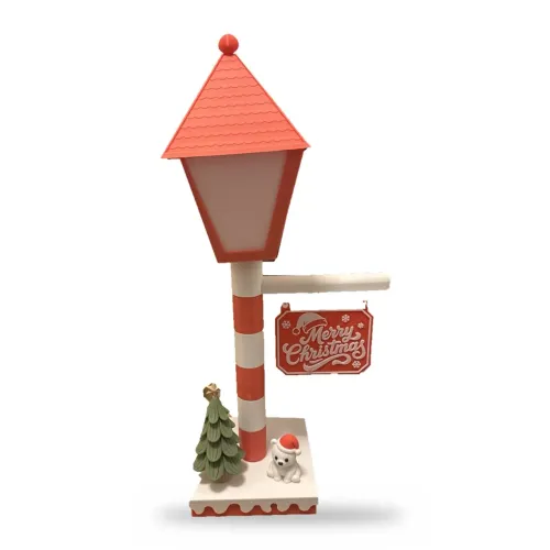 Poste de Natal Decorativo 60 cm com Placa "Merry Christmas" | Impresso em 3D
