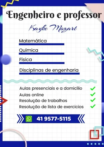 Aulas particulares Matemática, Física e Química