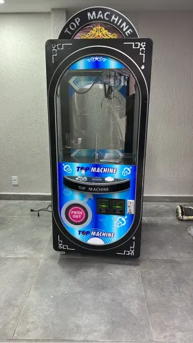 Máquina de Pegar Pelúcias Profissional com 2 Noteiros e 1 Moedeiro - Grua Arcade Comercial