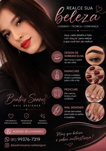 Realce sua beleza. Unhas e sobrancelhas