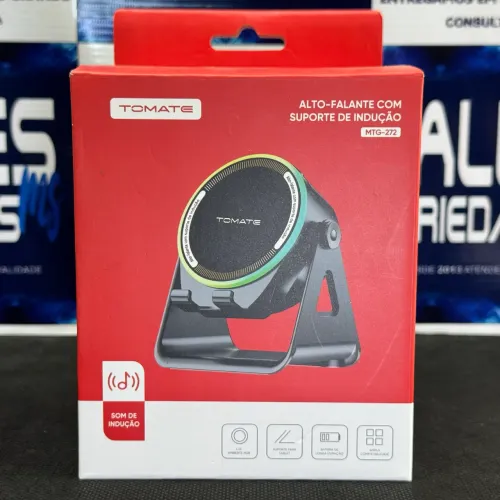 Caixa de som sem fio bluetooth e magnético com suporte para celular
