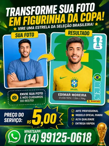 TRANSFORME SUA FOTO EM UMA FIGURINHA DA COPA