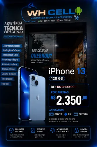iPhone 13 128g na promoção poucas únidades !