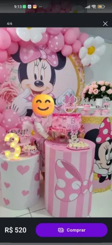 Tecidos temática da Minnie, para arco e cilindros