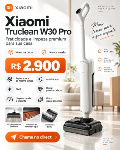 Aspirador Xiaomi Truclean W30 Pro | Bivolt | Aspira e Seca