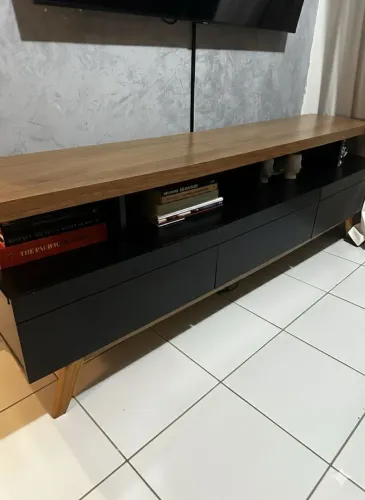 Vendo Rack preto Rack para TV Até 70 Polegadas com 3 Gavetas