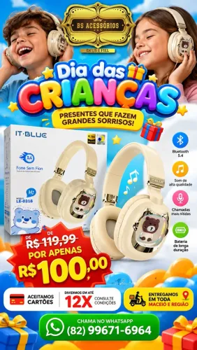 Fone Bluetooth infantil