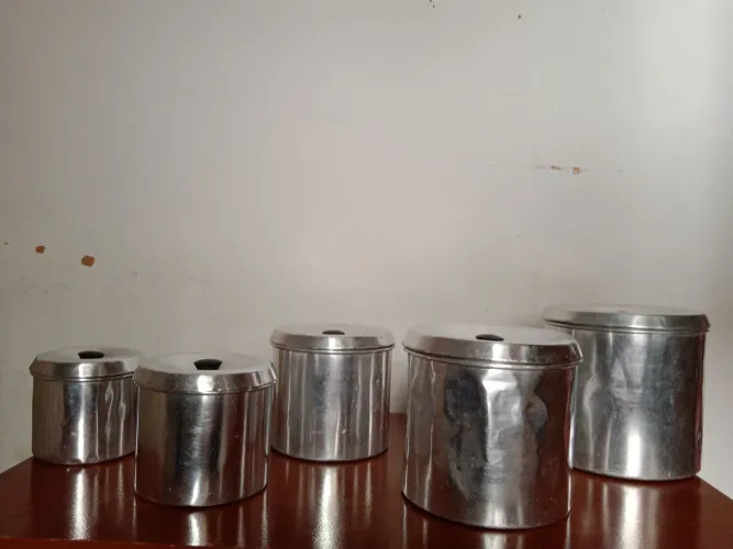 Kit porta mantimentos inox c 5 un.