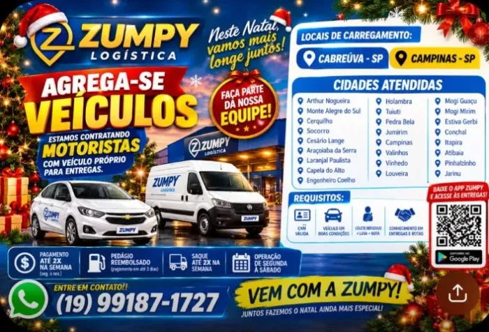Estamos agregando veiculos para entregas porta a porta