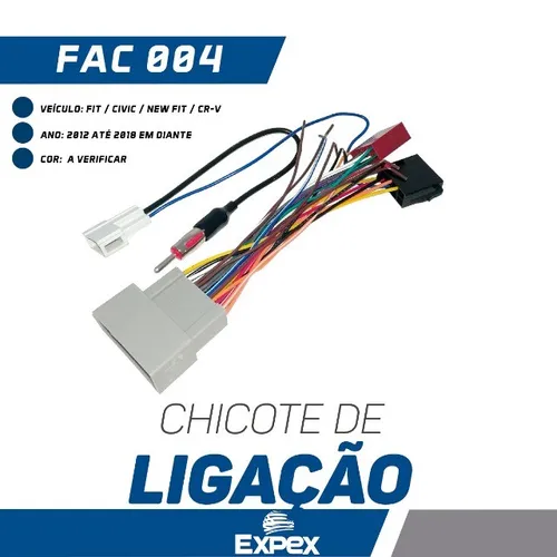 Chicote Som Automotivo Honda CRV / Fit / City LX DX