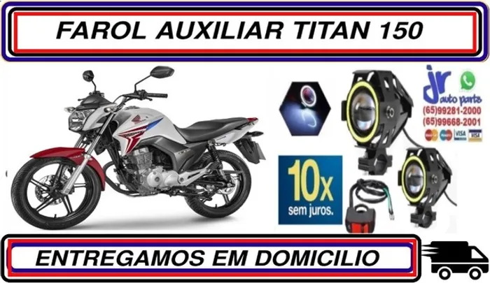 Par Farol de Milha Led Angel Eyes Titan 150 2015