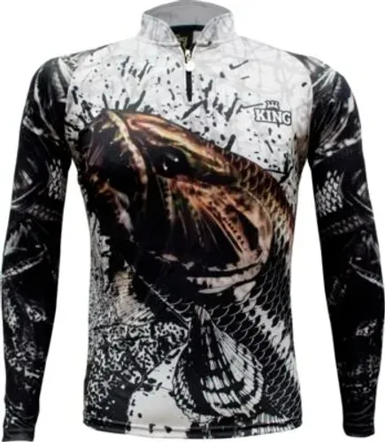 Camisa De Pesca Tucunaré Branco Preto
