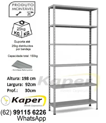 Prateleira de aço Profundidade de 30cm ( nova ) ideal para otimizar espaços. Promoção