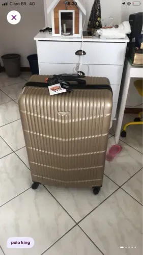 Mala de Viagem Grande Dourada Polo King