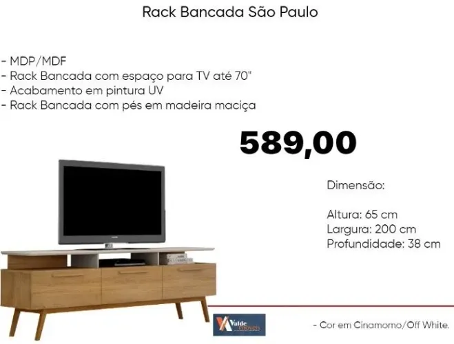 Rack /Bancada São Paulo 2.0 -ENTREGA EM ATÉ 24 HORAS !!!