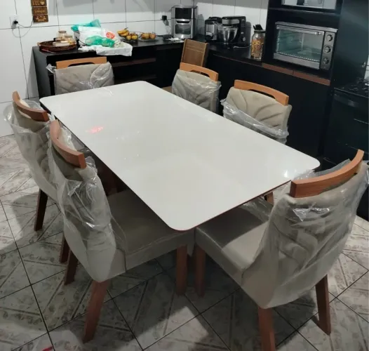 Mesa de Jantar 6 Lugares 180x90 ( Pronta Entrega ) Mesa e Cadeiras Super Lindas