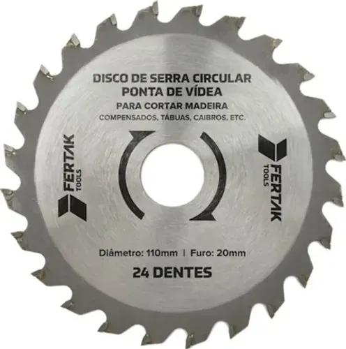 Disco de Madeira Para Serra Marmore 20x110mm 24T - Fertak