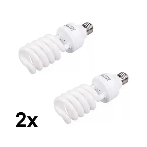 2 Lâmpadas Tricool Espiral E27 45W 110V 5500K Luz Fria Contínua