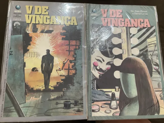 HQs V de Vingança Parte 1 e 2. Editora Globo 1989