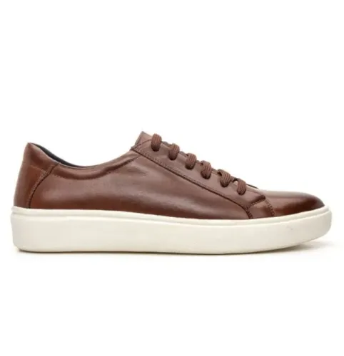 BIGIONI (TAM 40) Tênis casual SNEAKER couro marrom (novo)