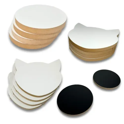 Doação de Retalhos de MDF - Peças Redondas e Com Carinha de Gato