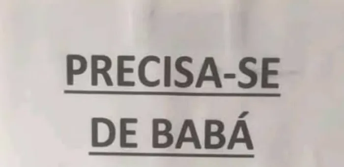 Vaga de babá urgente 