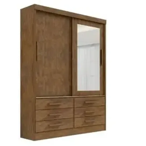 Guarda Roupa Meridian 2 Portas No Marrom